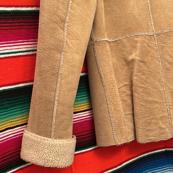 Guess Vintage 1990’s Y2K Guess Leather Suede shearling Trucker Jacket Size Med - Picture 7 of 11